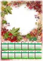 Календарь осенний с листвой