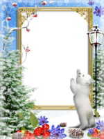 Рамка зимняя с белым медведем