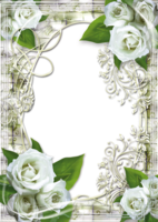 Женская рамка с белыми розами