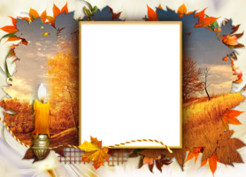 Осенняя рамка онлайн со свечой