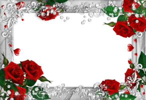 Фото-рамка серебряная с розами