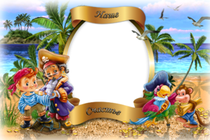 Рамка с пиратами на острове