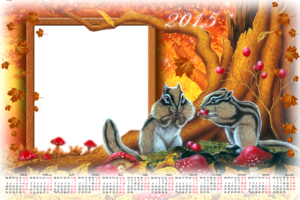 Осенний календарь с бурундуками