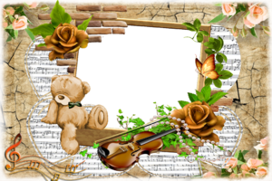 Романтическая рамка со скрипкой