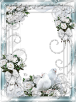 Свадебная рамка с белыми розами