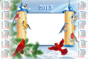 Зимний календарь с птицами