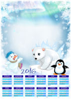 Календарь на 2016 год с белым медведем