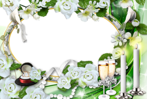 Рамка свадебная с бокалами