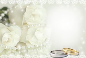 Рамка свадебная с белыми розами