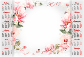 Нежный календарь с цветами